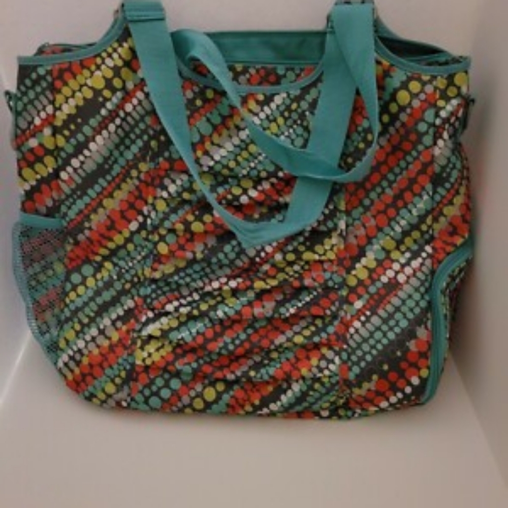 ****Thirty-One 31 Large Multicolor Dot Pattern TO… - image 2